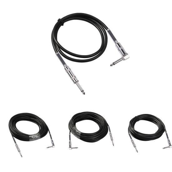 6.35 Electric Guitar Cable Straight To Right Angle Noiseless Audio Cable for Bass Guitar