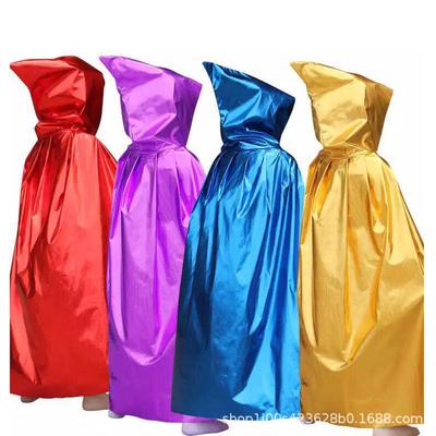 Christmas Adult Cape, Performance Costumes, Bright Cloth Colorful Gold Silver Red Witch Wizard Cape