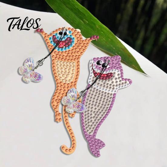Halloween Party Favors And Crafts Faux Diamond Art Bookmark Kit, Book Marker DIY Handmade Materials Animal Bird Page Crafting Kit for Adults,