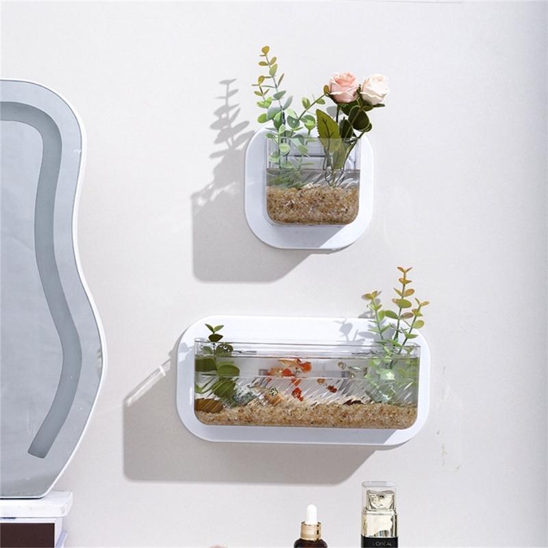 Wall Hanging Aquariums Tanks Office Wall Fish Tanks Wall Mounted Fish Bowl for Modern Home Decoration