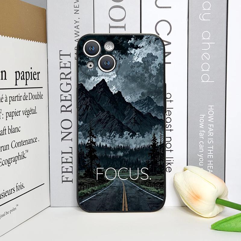 Vintage lesní krajina Sněžná hora Scenérie Pouzdro na telefon pro iPhone 17 16 12 11 14 Plus 13 15 ProMax 13 Mini X XS XR Měkký kryt