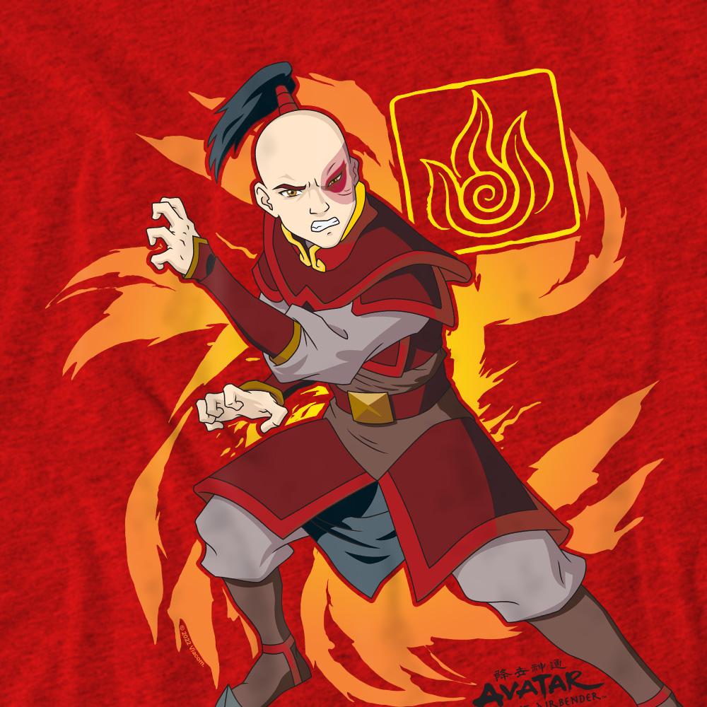 Avatar: The Last Airbender Unisex Adult Flame Burst Zuko T-Shirt