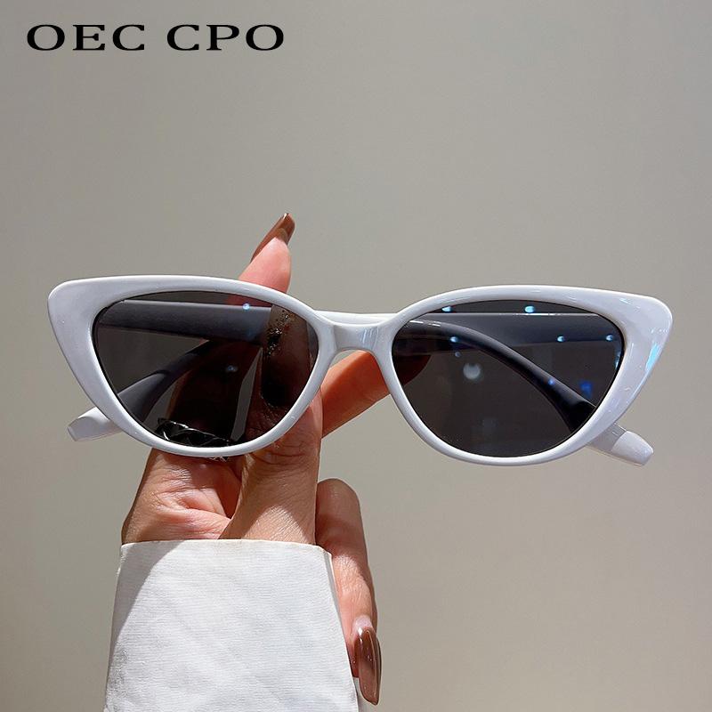 OEC CPO Cat Eye Sunglasses Small Frame Leopard Color Shades UV400 Fashion Sun Glasses for Women Trending Eyewear for Men 2025