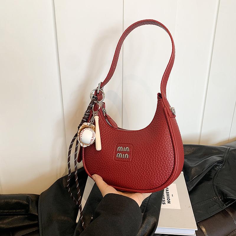 Retro dumpling bag small bag women's 2025 new crescent moon bag autumn and winter commuting one shoulder messenger bag hand carry armpit bag