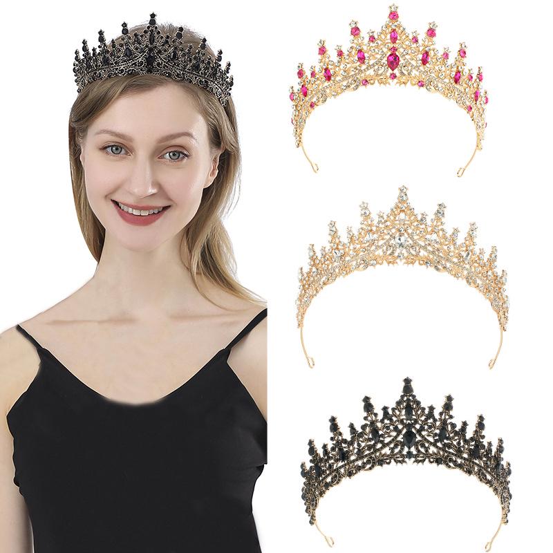 

Queen Crown Rhinestone Birthday Headband - Alloy Bride Party Tiara Hair Accessory
