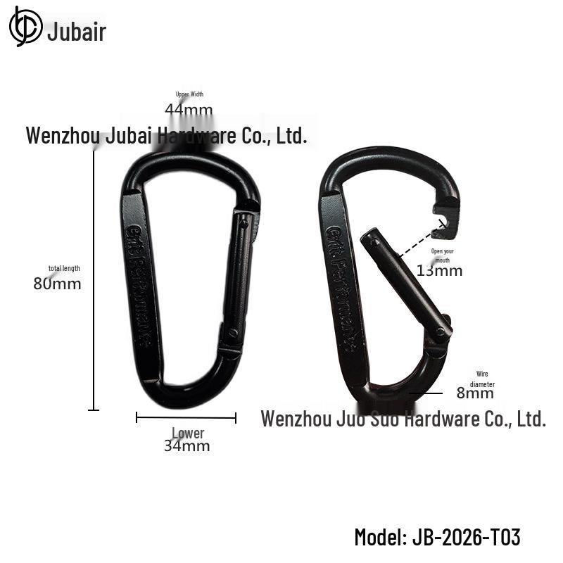 D-shaped Galvanized Carabiner Hook with Quick Link for Bags and Webbing
