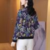 Plus Size Chiffon Baseball Jacket: Fashionable Long Sleeve Cardigan for Mothers Over 50