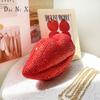 Dai Ni Xi Female Luxury Red Sexy Full Diamond Lips Shape Crystal Evening Bags Woman Clutches Wedding Evening Purse For Ladies