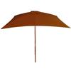 Wooden Mast Sun Umbrella 200 X 300 Cm Terracotta