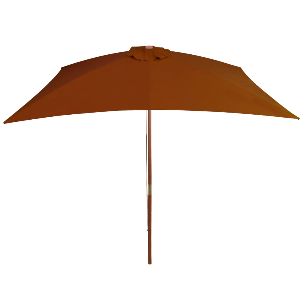 Wooden Mast Sun Umbrella 200 X 300 Cm Terracotta