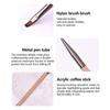 3Pcs Double Ended 7/9/11Mm Liner Painting Brush Nail Art Flat Round Drawing Flowers Diy Petal Pen Tools