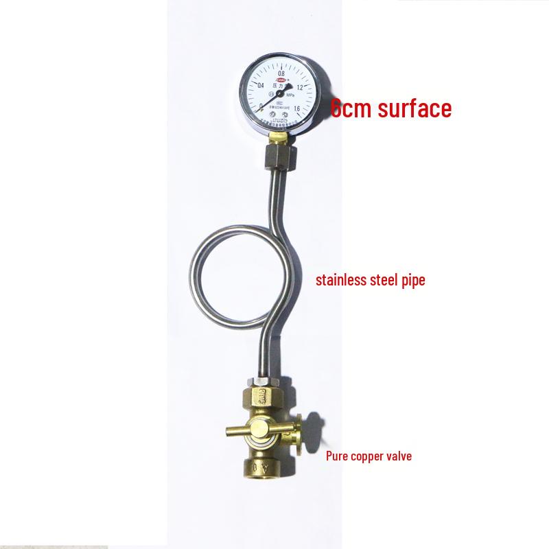 Ameikeo Brass Three-Way Plug Valve, Pressure Gauge, 4-Point Internal Thread Venting.