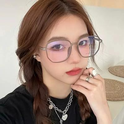 Luxus Damen Transparente Brille Mode Großer Quadratischer Rahmen Kurzsichtigkeitsbrille Herren Damen Blaulichtfilter Myopie Brille