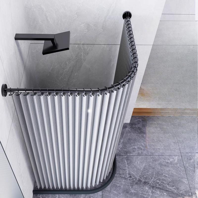Toilet Non-porous Corner Magnetic Folding Invisible Shower Curtain Waterproof and Mildew-proof Thickened Shower Partition Screen