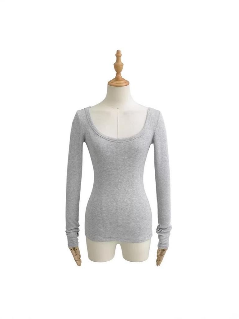 Slim Fit Open-Back Long Sleeve Women's T-Shirt
