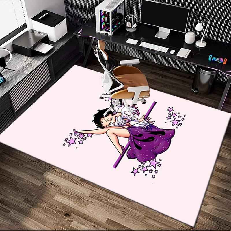 1pc Betty Boop Carpet for Room Floor Mat, Comfortable Office Chair Printed Area Rug, Beautiful Hotel Rug