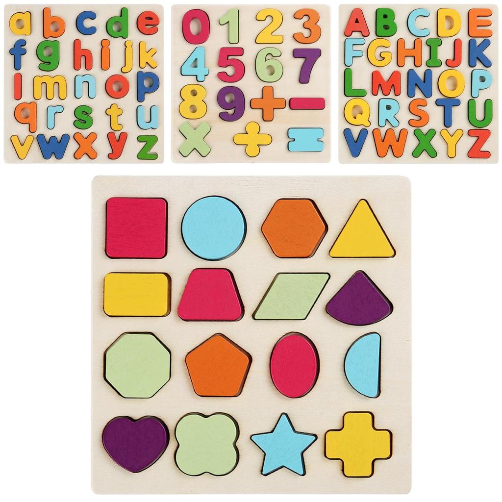 Wooden Montessori Number And Letter Puzzle For Early Childhood Learning And Cognitive Development