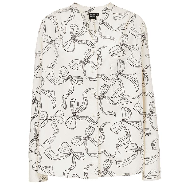 

VEROMODA Summer Cotton Blend Bow Loose Shirt L