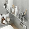 Stainless Steel Wall Floating Shelf Wall Mounted Spice Rack Simple Bathroom Storage Rack  Kitchen