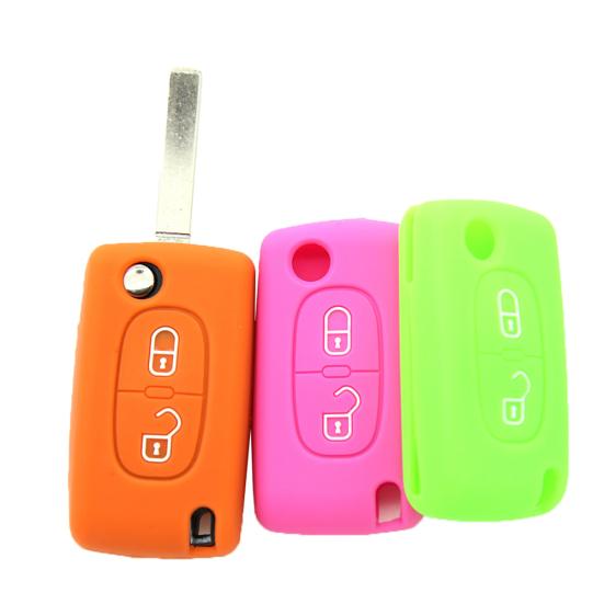 2 Buttons Silicone Remote Key Car Vehicle Case Cover for Peugeot Citroen