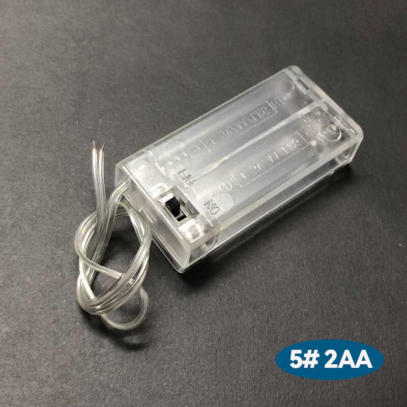 Transparent Milky White Frosted 5/7 Battery Box with Switch And Tail Wire DIY Decorative Light Electronic Circuit Accessories