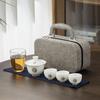 Suet jade porcelain portable travel tea set activity souvenir business company festival gift set