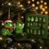 Christmas Advent Calendar 2026 Frog Calendar 24 Day Countdown Box with Desktop Ornament Sets Faux Crystal Ornaments Festive Tree Hanging Decor,