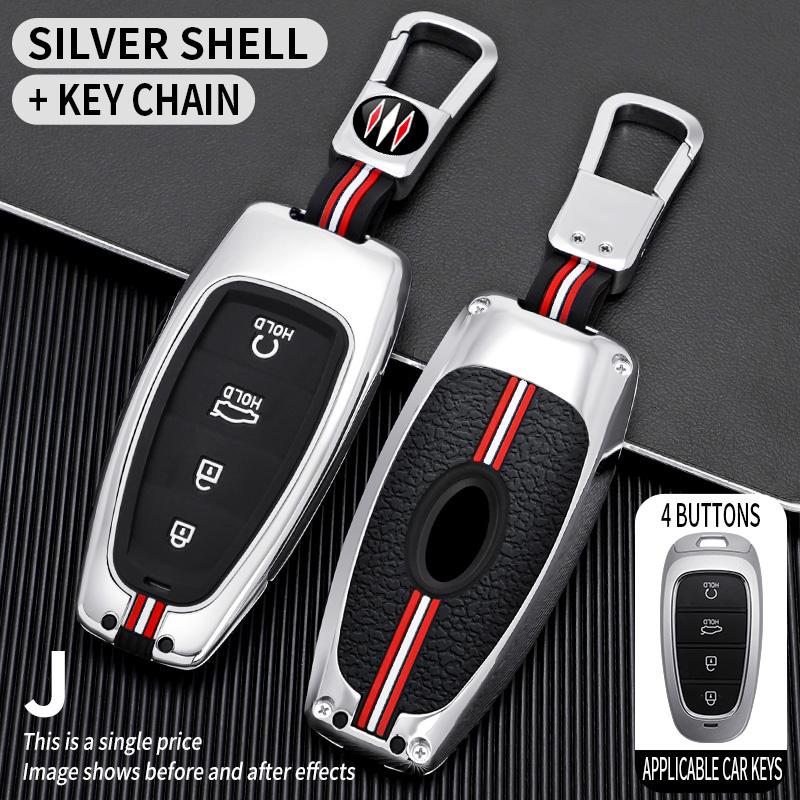 Car Key Case Cover Shell Fob Holder for Hyundai Santa Fe Tucson 2025 NEXO NX4 Atos Prime Solaris 2025 Styling Accessories