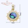 18K Gold Plated Brass Metal Cubic Zirconia Sun / Cross / Horseshoe / Chili Pepper / Wings Pendants Charms For Jewelry Making