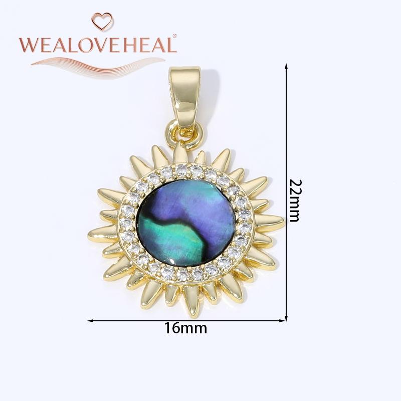 18K Gold Plated Brass Metal Cubic Zirconia Sun / Cross / Horseshoe / Chili Pepper / Wings Pendants Charms For Jewelry Making