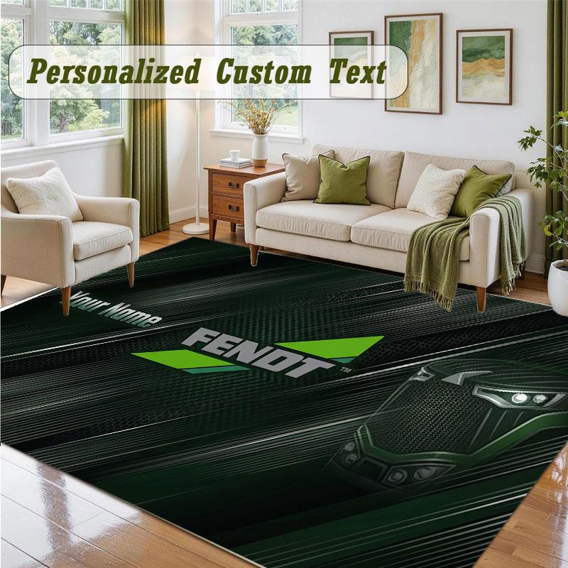 Crystal Velvet Square Rug Custom NameFendt Pattern Non Slip Home Floor Decor Rug