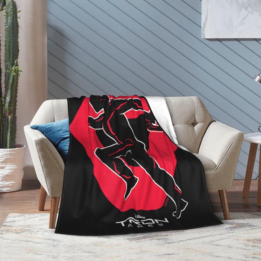 TRON Ares Dillinger Systems Flannel Blanket Runner Identity Disc Fashion Throw Blankets for Home 150*125cm Lightweight