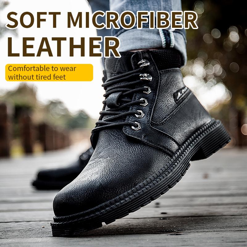 Latest Design Winter Plush Safety Boots Men Waterproof Steel Toe Indestructible Shoes Anti Smashing Puncture Proof Male Footwear