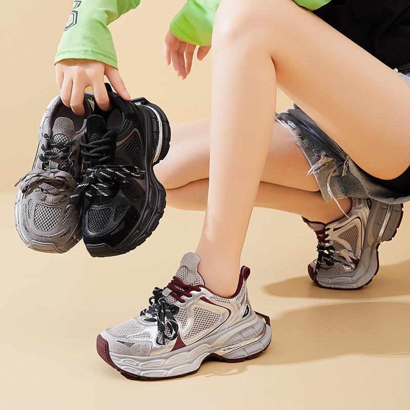 Neue vielseitige Dad-Schuhe für Damen, rutschfeste, dicksohlige, höhenvergrößernde Retro-Casual-Sportschuhe