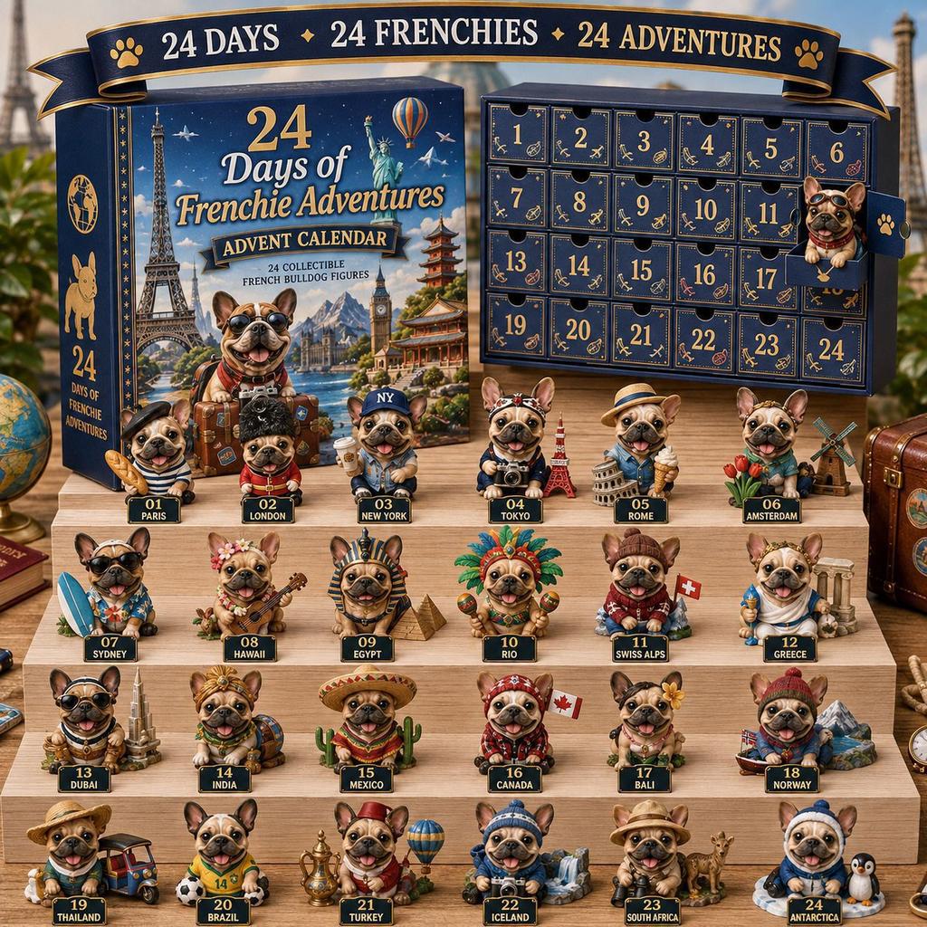Generic Dog Christmas Advent Calendar 24 Days Cute Puppy Figurine Countdown Blind Box Holiday Home Desktop Decoration Gift