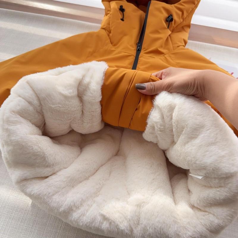 Boys Winter Fleece Lined Jacket Kids Warm Windproof Coat Thick Hooded Outerwear