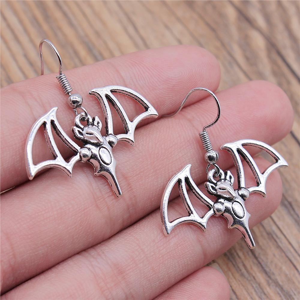 Spider Drop Earring Vintage Antique Silver Color Antique Bronze Color Cobweb Dangle Earring For Women