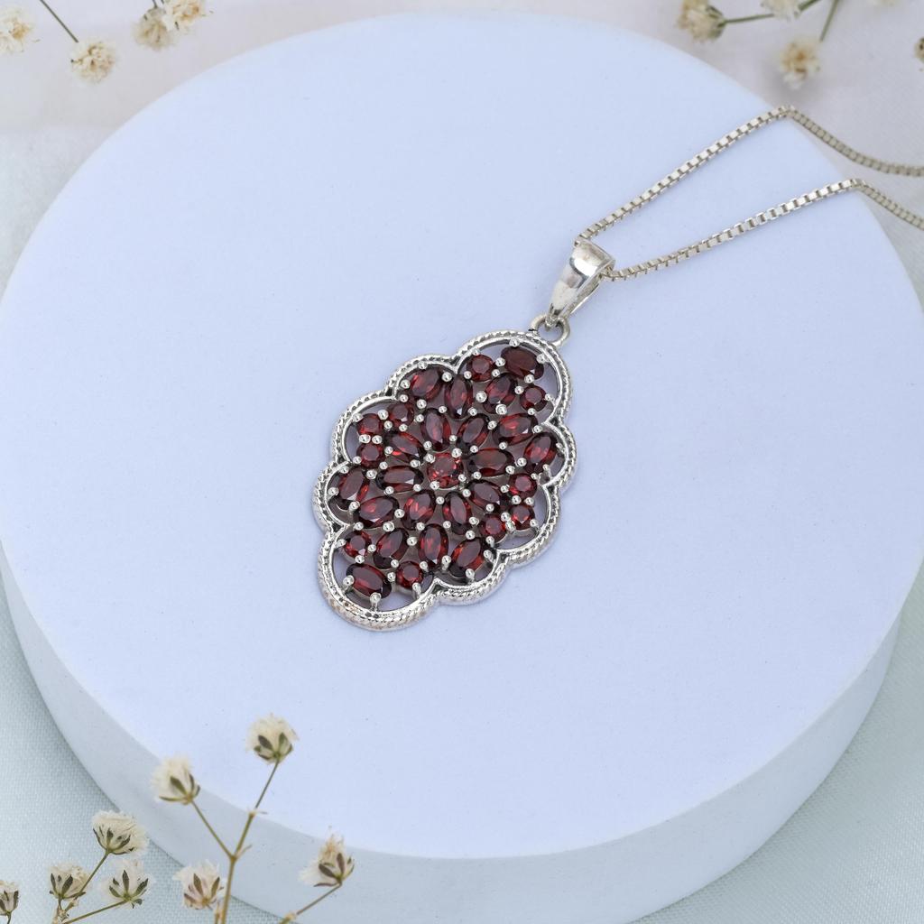 Red Garnet Gemstone Pendant for Her 925 Sterling Silver Zivori Jewelry