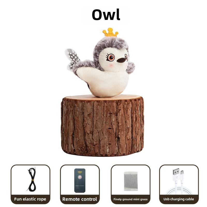 Plush Simulation Bird Sparrow Induction Sound Teasing Cat Stick Hedgehog Self-hi To Relieve Boredom Cat Toy