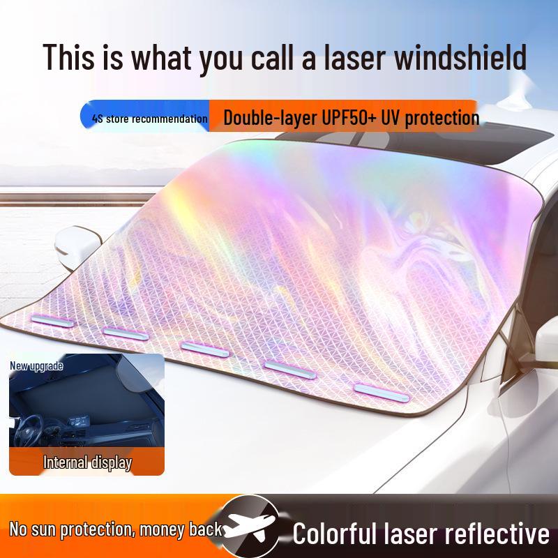 Titanium Silver Car Windshield Sunshade – Heat Insulation Blackout Curtain