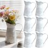 Rustikale Shabby Chic Vase, Kleine Metallvase Vintage Mittelstücke, Milchkännchen Mini Dekorations-Blumenvase Bauernhaus-Deko für Zuhause