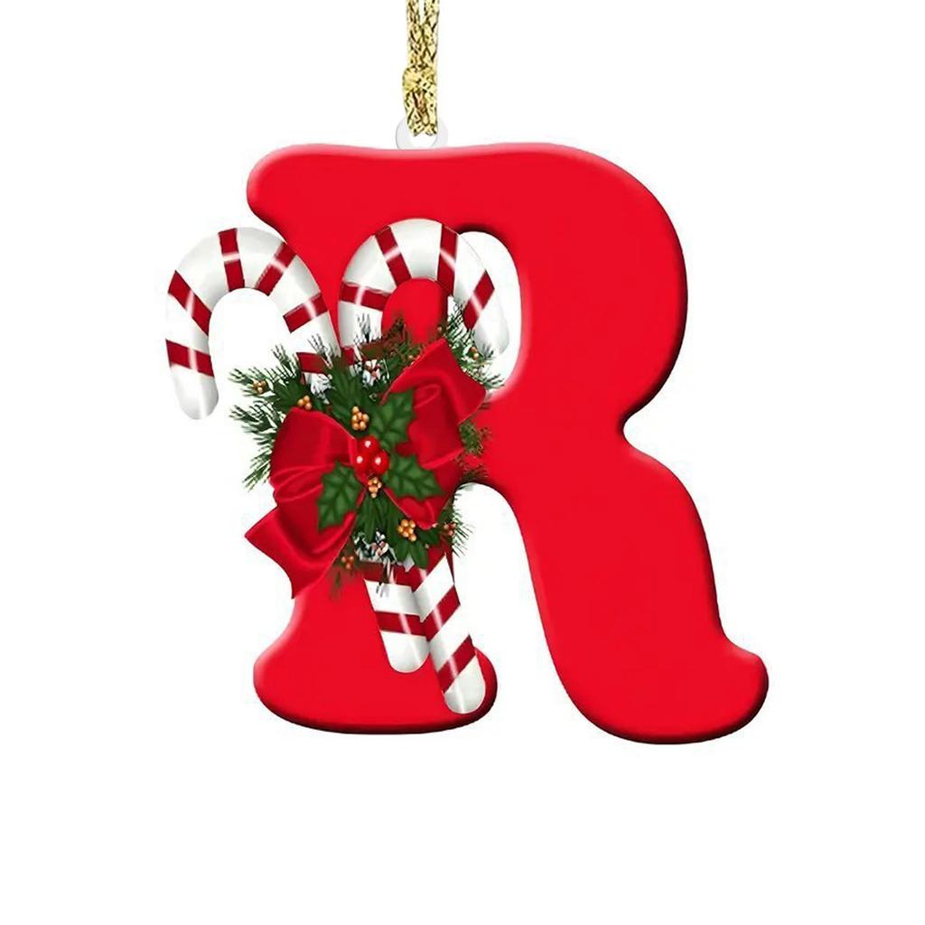 1pc Christmas Pendant Acrylic 26 Letter Pendant Hanging Christmas Tree Ornament Accessories Xmas New Year Decor Ornaments