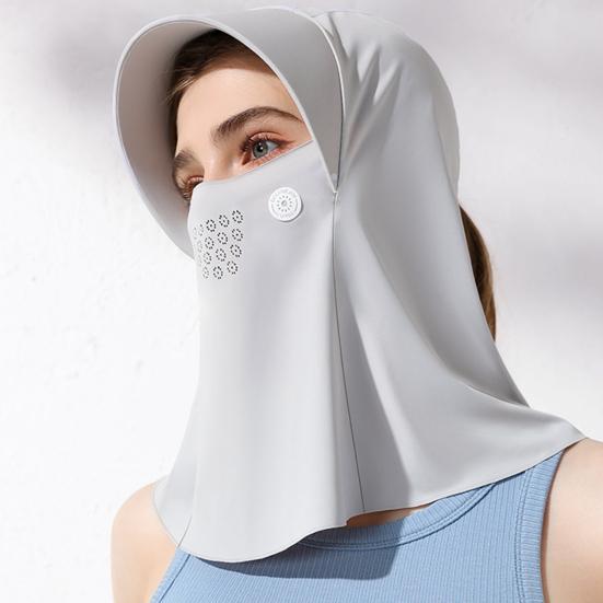 Women's UV Protection Balaclava Hat Summer Ice Silk Full Face Helmet