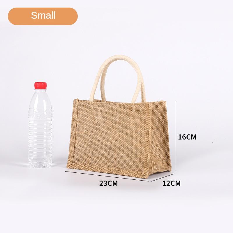 Vintage Women Linen Tote Shopper Purses Large Summer Beach Handbags Portable Eco Top Handle Shopping Bag Multiple Sizes Handbag
