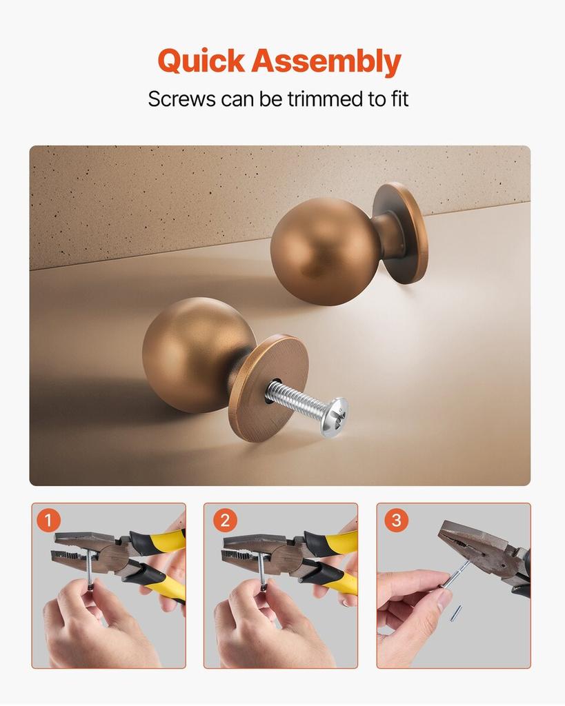 Cabinet Knobs, 12 Pack, 25 Mm Zinc Alloy Drawer Pulls Door Handles, Round Kitchen Dresser Solid Knobs Cupboard Hardware with Screws for Bathroom