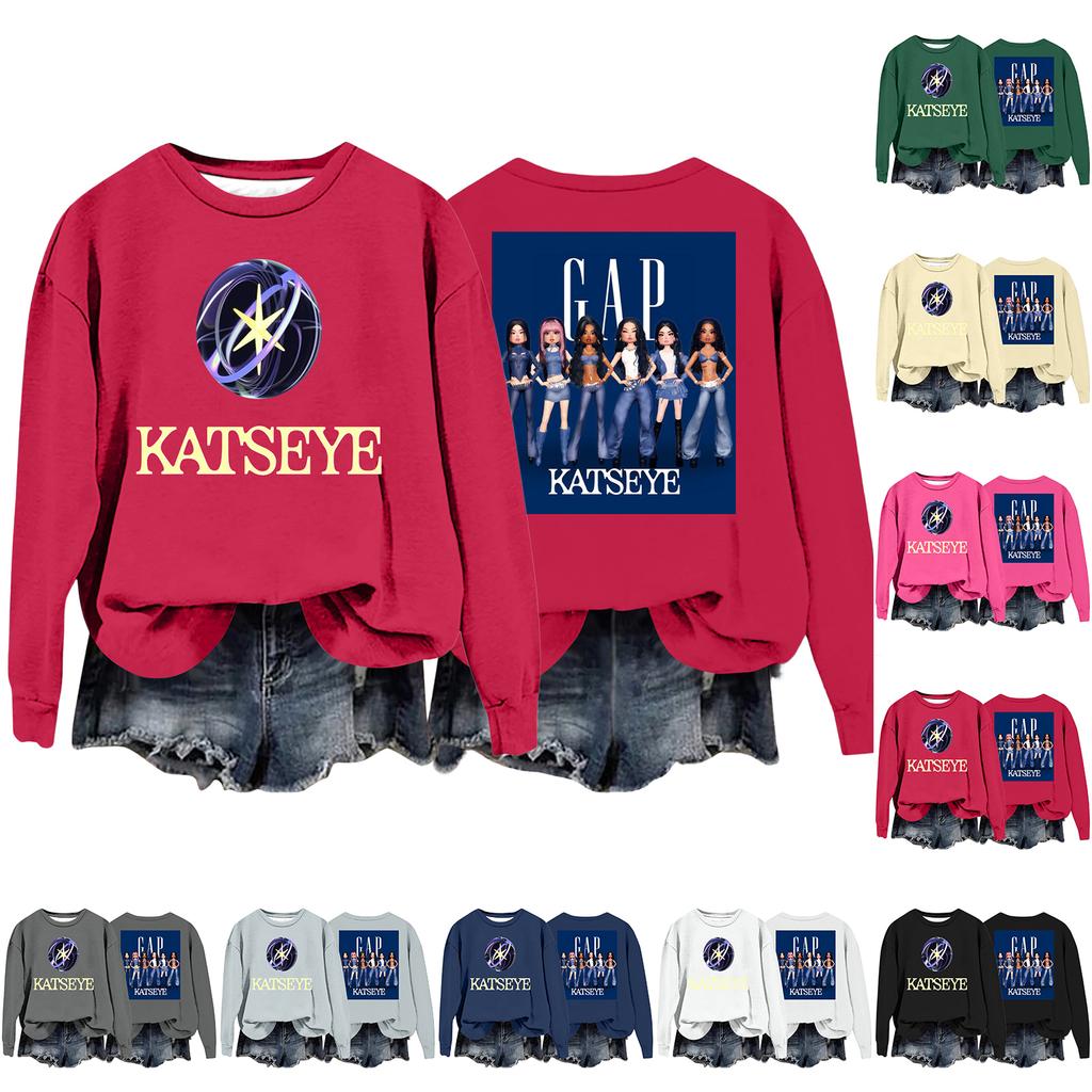 Women's Fashion Casual Long Sleeve Loose Printed Sweatshirt