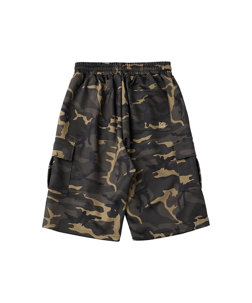 DANGLEDROP Dgdp Bermuda Camo Point Cargo Sweat Shorts_Khaki