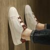 Italian Genuine Leather Shoes Comfortable Board Shoes White Waterproof Anti-Slip Comfortable Lace-up Men's Shoes Zapatos De Homb