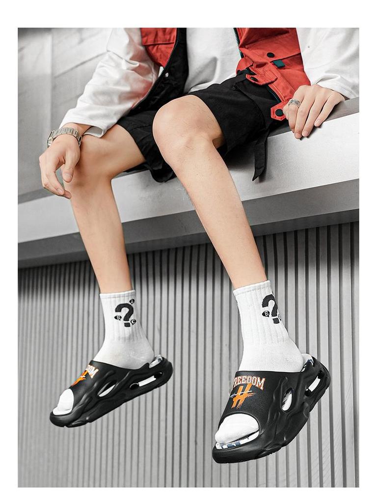 Par Sandaler med tjock sula och höjdökning, Halkfria EVA-flip-flops för inomhusbruk och stranden.