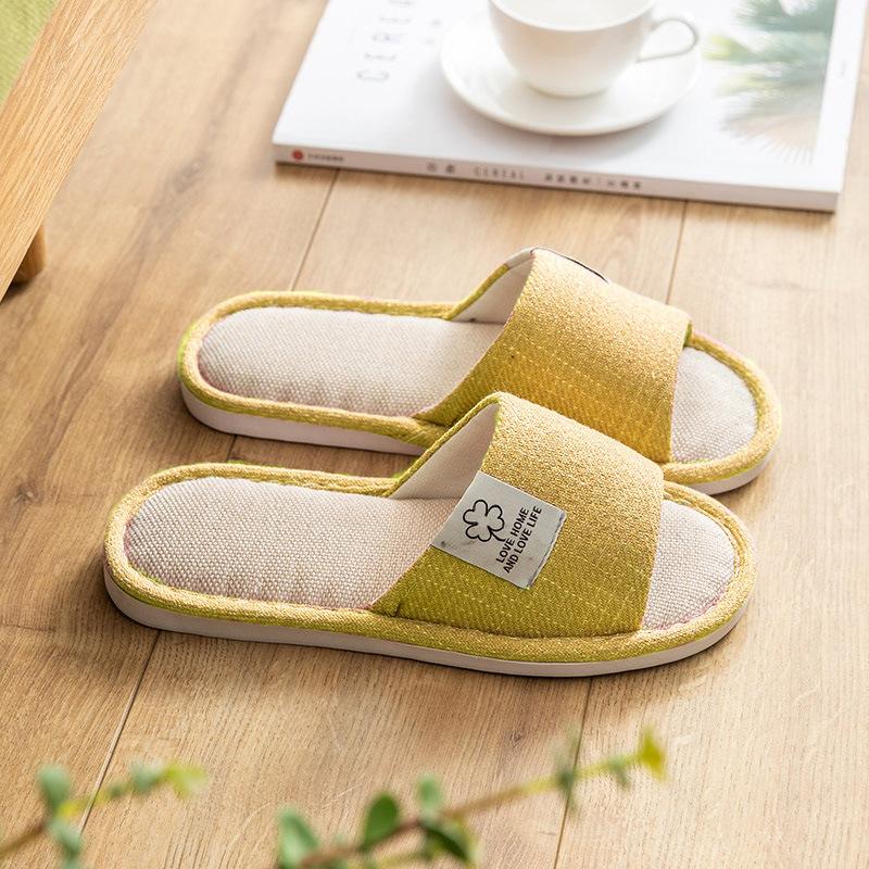 Linen Slippers Women's Spring and Autumn Four Seasons Indoor Household Cotton and Linen Home Non-slip Summer Male Couple